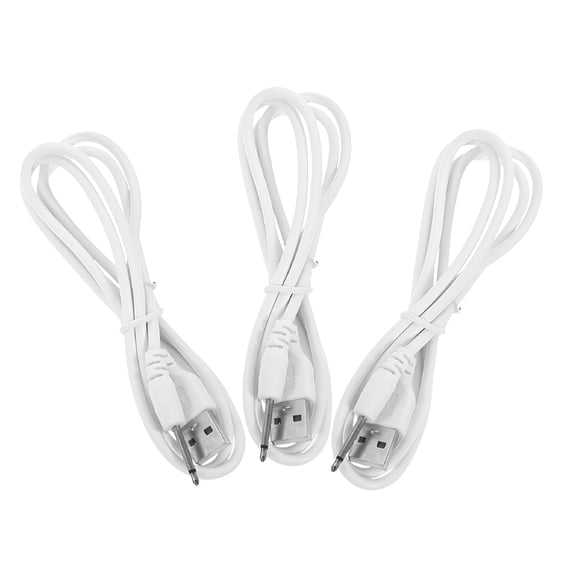 GJX 3 Pcs Dc Charger Cable for Electronic Devices,Vibrator Charger,White
