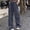 Grey, variant on DuoJiaJ Womens Baggy Cargo Pants Streetwear Hop Joggers Sweatpants Drawstring Casual Loose Wide Leg Trousers Women's Cargo Pants Green L