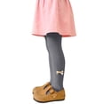thumbnail image 2 of Gamivast Girls Gray Ribbed Tights Bow Accent Soft Stretch Footed Stockings Full Length Knit Pantyhose for Dress Casual School Outfits, 2 of 7