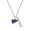 thumbnail image 1 of Delight Jewelry Acrylic 3/4" Purple Megaphone Silvertone Hope Anchors the Soul Bar Charm Necklace, 23", 1 of 4
