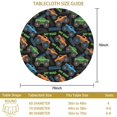 thumbnail image 2 of Monster Cartoon Truck Black Pattern Round Tablecloth 70"x70", Wrinkle Resistant Wipeable Table Cover for Kitchen Dining Room Picnic Patio and Party, 2 of 5