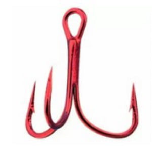 Eagle Claw L934R Standard Shank Round Bend 1/0 Treble Hook Red 3x Strong for sale online 