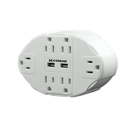 Xtreme 2.4Amp 6 Outlet Wall Tap with 2 USB Ports