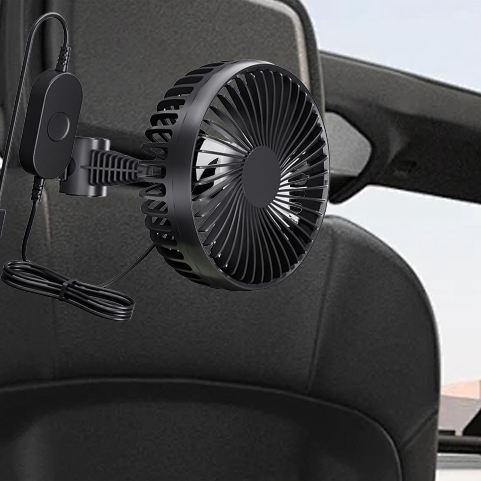 Zxpjkyu USB Car Cooling Fan 12V 24V Backseat Headrest Mount Portable Circulation Fan for Black
