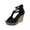 Black, variant on YgkuHd Women's Casual Wedge Sandals Cutout Strappy Design Elasticated Ankle Strap Padded Insole Woven Espadrille Black,6.5
