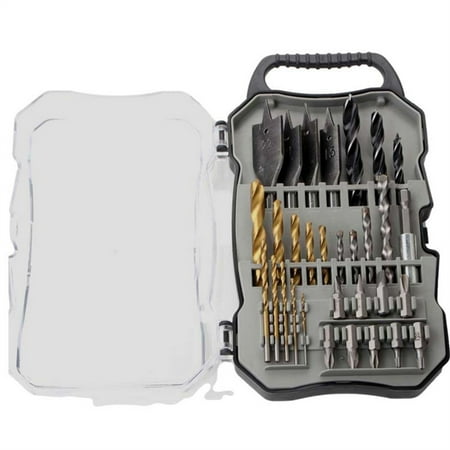 

31pcs Woodworking Flat Bit Tool Set Plastic Box Bit Builder Twist-Drills Set Garage Kitchen Bathroom 22.00 * 13.00 * 4.00cm Lightweight Easy to Use Hard Bolt Driver Turn Crew Rust Proof High Hardness