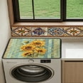 thumbnail image 4 of ZIATUBLES Sunflower Butterfly Wood Grain Dust Cover for Washer Dryer Top Soft Washing Machine Top Prtotector Mat for Laundry Room Heat-Resistant Kitchen Pad, 24" x 19.7", 4 of 7