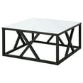 thumbnail image 2 of Evelyn&Zoe Jedrek 35'' Wide Square Coffee Table with Faux Marble Top, Blackened Bronze, 2 of 7