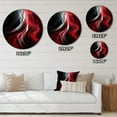 thumbnail image 4 of Designart "Red Echoes Contemplative Abstraction VI" Modern Waves Metal Round Art Print, 4 of 5