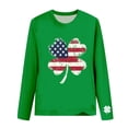 thumbnail image 2 of Craaazy Women's Casual St. Patrick's Day Long Sleeve Crewneck Loose Green Theme T-Shirts Gifts, 2 of 6
