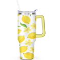 thumbnail image 2 of 40 oz Tumbler Lemon with Handle Vacuum Insulated Water Bottle SpillProof Cup Car Cup Holder Friendly for Gym Travel Office, 2 of 7