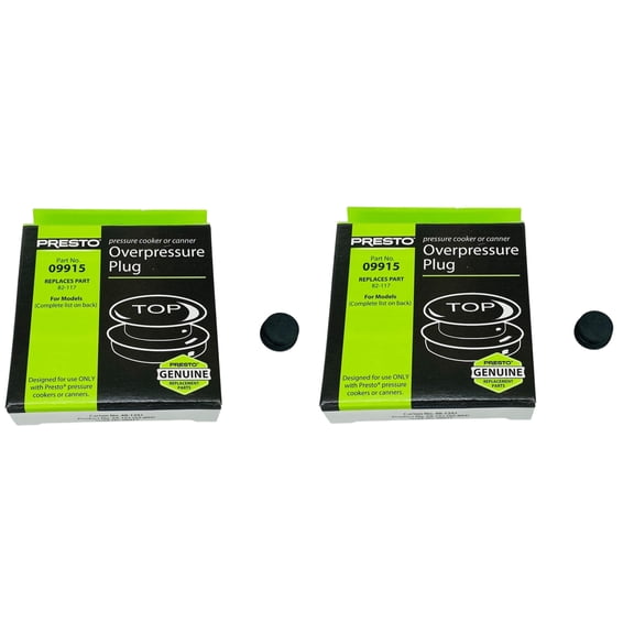 2 Pk, Presto Pressure Cooker Overpressure Plug 09915