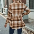 thumbnail image 4 of Xudanell Womens Oversized Flannel Plaid Shirts Long Sleeve Casual Collared Button Shirt Loose Blouse Top (Khaki,XXL), 4 of 5