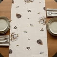 thumbnail image 5 of Table Runners 90 Inches Long Dress Scarves, Rabbits Pine Cone Farmhouse Coffee/Dining/Kitchen Table Runner for Living Room, Sweet Home Texture Rustic Leaf Retro Beige 13x90 Inch, 5 of 9