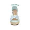 thumbnail image 6 of BLISSFUL STEP Women's Espadrille Wedge Heel Wedge Sandals Light Blue 8, 6 of 7