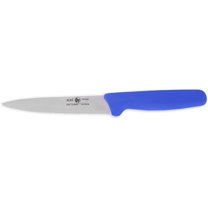Icel Cutlery 5 1/2-inch Stiff Boning Knife, Extra Wide Serrated Blade, Blue Handle.