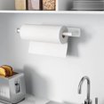 thumbnail image 7 of Paper Towel Holder - Self-Adhesive or Drilling, White, Wall Mounted, SUS304 Stainless Steel Kitchen Roll Dispenser Under Cabinet, 7 of 7