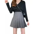thumbnail image 2 of Mini Short Falda Plisada Cremallera Lateral Elegante Mujer, 2 of 8