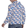 thumbnail image 6 of Rateoe white Skull blue daisy Pattern Mens Hoodie, Pullover Hooded Sweatshirt, Kangaroo Pocket Hoodie Ideal for Daily Wear, Travel and Home-3X-Large, 6 of 7