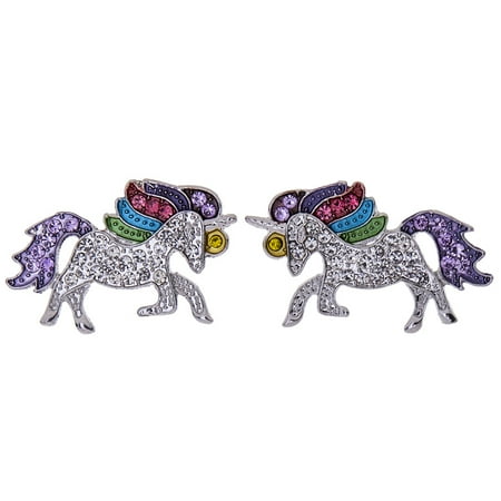 KABOER Little Princess Rainbow Unicorn Pendant Girl Ladies Fashion Earrings Gift for Women,1Pairs