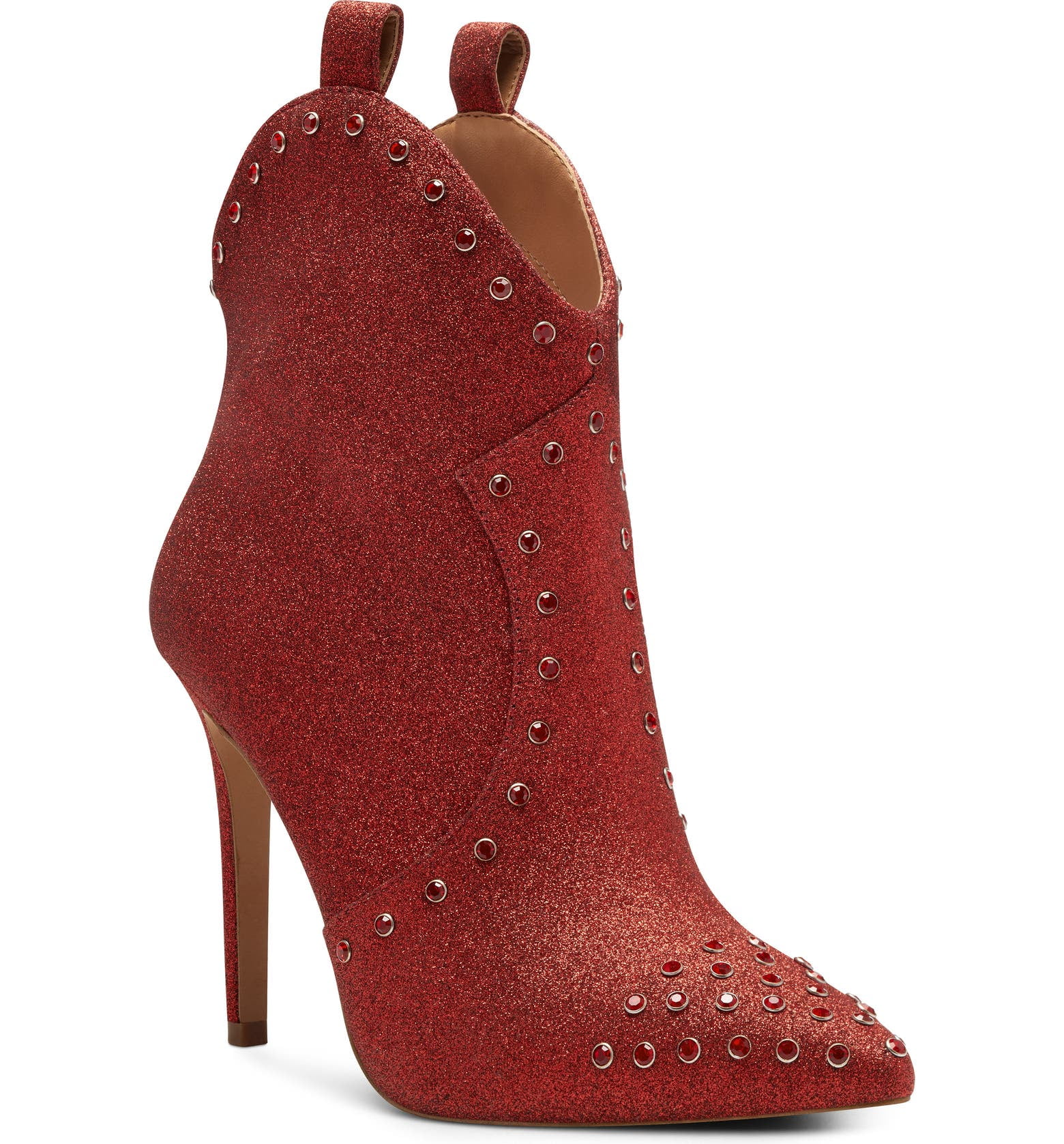 red high heel ankle boots
