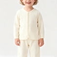 thumbnail image 2 of Annhoo Comfortable Lightweight Tops for Kids Solid Color Crewneck Ribbed Button Down Shirts Casual Fashion Clothes, 2 of 7