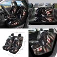 thumbnail image 2 of FOR U DESIGNS American Flag Horse Print 15 Pack Car Accessories Set Car Seat Covers Seatbelt Strap Pad Air Vent Storage Bag Steering Wheel Cover Rearview Mirror Cover Cup Holder Keychain Car Decor, 2 of 7