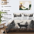 thumbnail image 3 of 3 Piece Forest Elk Duvet Cover Set California King,Microfiber Comforter/Quilt Cover with Corner Ties and 2 Pillowcases,Rustic Nature Tree Retro Deer Silhouette All Season Bedding with Zipper Closure, 3 of 8