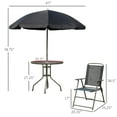 thumbnail image 4 of Patio Furniture Set, Patio Dining Set with Metal Frame, Storage, Waterproof & UV-Resistant Patio Table and Chairs for Garden, Balcony, Deck, Backyard, Black, 4 of 8