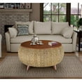 thumbnail image 2 of Gallerie Decor Bali Breeze Round Transitional Wood Coffee Table in Natural, 2 of 4
