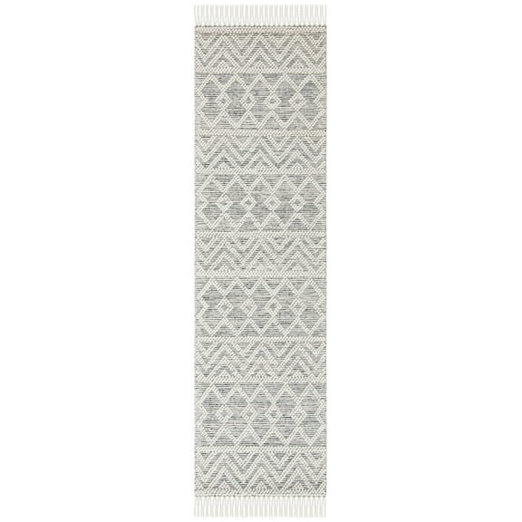 SAFAVIEH Natura Endika Geometric Runner Rug, Ivory/Black, 2'3" x 14'