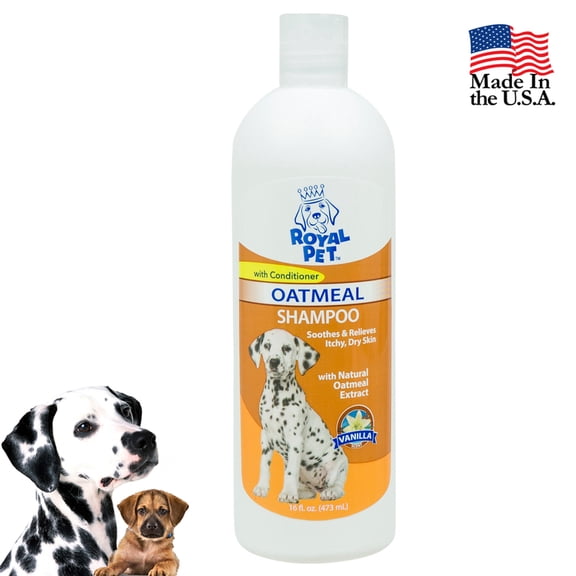 Pet Dogs Natural Shampoo Oatmeal Vanilla Odor Eliminator Dry Itching Skin 16 oz