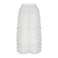 thumbnail image 5 of YUTK Women's Long Maxi Tulle Skirts A Line Ruffle High Waisted Tiered Layered Mesh Tutu Skirt Petticoat White Free Size, 5 of 7