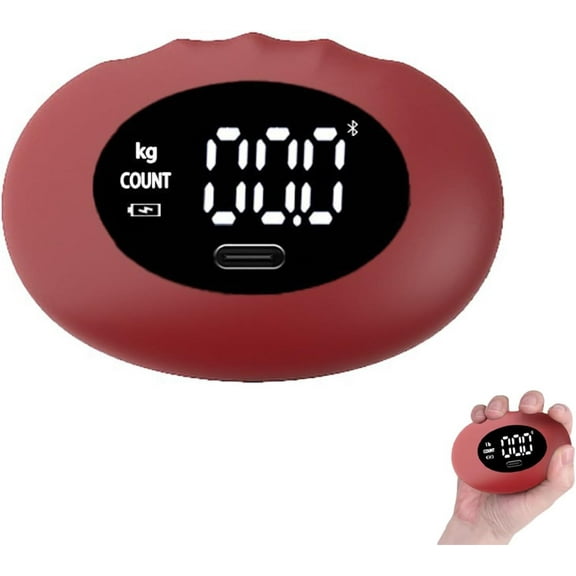 Digital Hand Grip Ball, Hand Grip Strength Tester, Hands Gripper Strengthener with Counting, LED Display, Up to 396lbs Hand Gripper Strengthener for Finger Grip Training A