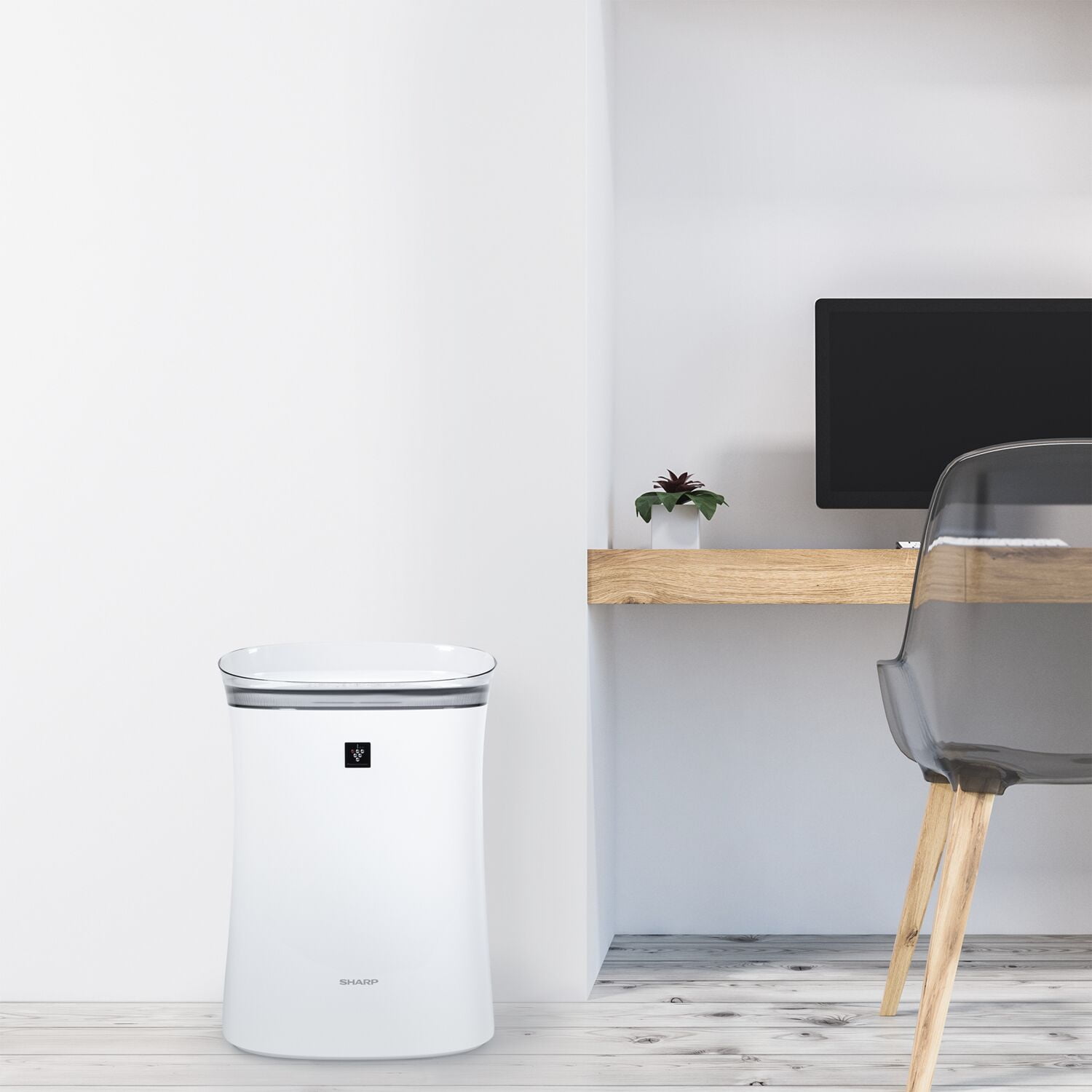 SHARP FPK50UW Air Purifier with Plasmacluster Ion Technology Recommended for Medium-Sized Rooms, Kitchen, Den, Bedroom, or Office. True HEPA Filter for Dust, Smoke, Pollen, and Pet Dander