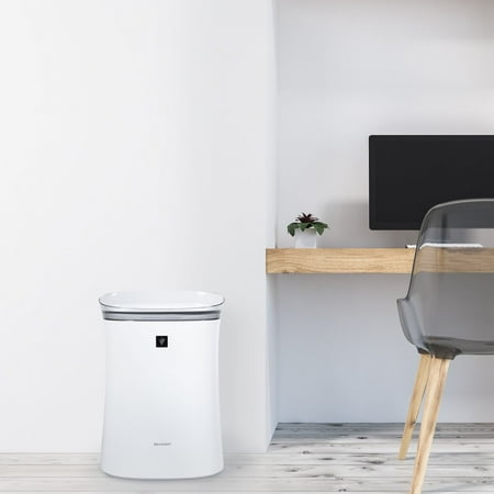 Sharp - Air Purifier with Plasmacluster Ion Technology Recommended for Medium-Sized Rooms, Kitchen, Den, Bedroom, or Office - White
