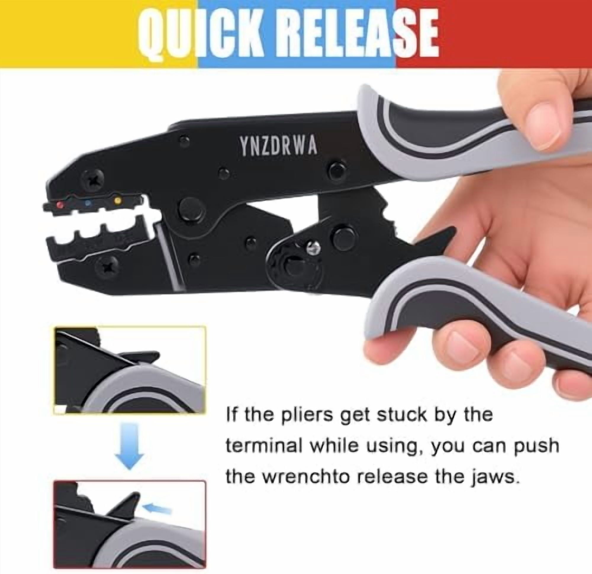 Crimping Tool for Heat Shrink Connectors, Upgraded Wire Crimper Tool, Ratcheting Wire Terminal Crimper - Crimping Pliers - Ratchet Terminal Crimper for 10 to 22 AWG Wire$$Tools & Hardware Other