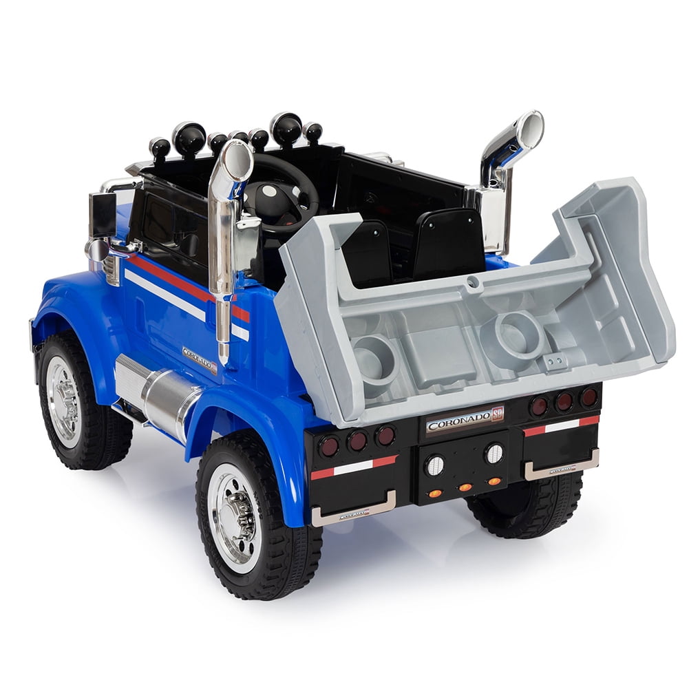 CIPACHO 12V Kids Battery Electric Ride On Car Toy with Remote Control, Transformers Die-Cast Vehicle W/ Music, Rear Loader, Blue CIPACHO 12V Kids Battery Electric Ride On Car Toy with Remote Control, Transformers Die-Cast Vehicle W/ Music, Rear Loader, Blue