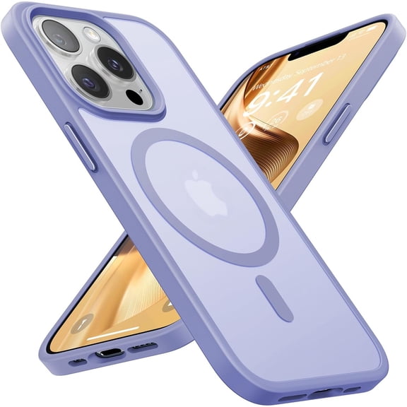 Magnetic for iPhone 12 Pro Max Case Compatible with MagSafe, [16FT Drop Protection] Shockproof 12 ProMax Phone Case for MagSafe Wallet, Magnetic Car Holder, Magnetic Charger, Light Purple