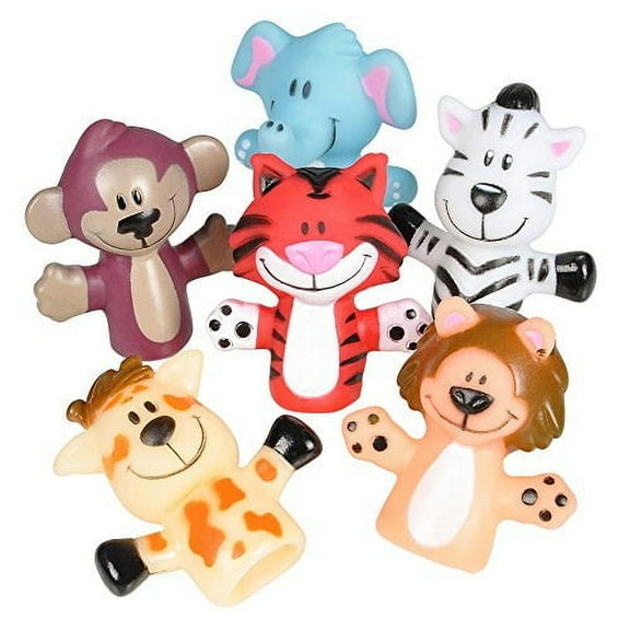 Rhode Island Novelty Zoo Animal Finger Puppets 1-Dozen