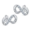 thumbnail image 6 of LeCalla 925 Sterling Silver Stud Earrings for Women | Cubic Zirconia Infinity Stud Earrings, 6 of 7