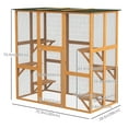 thumbnail image 3 of PawHut Large Wooden Outdoor Cat Enclosure Cage Orange, 3 of 10