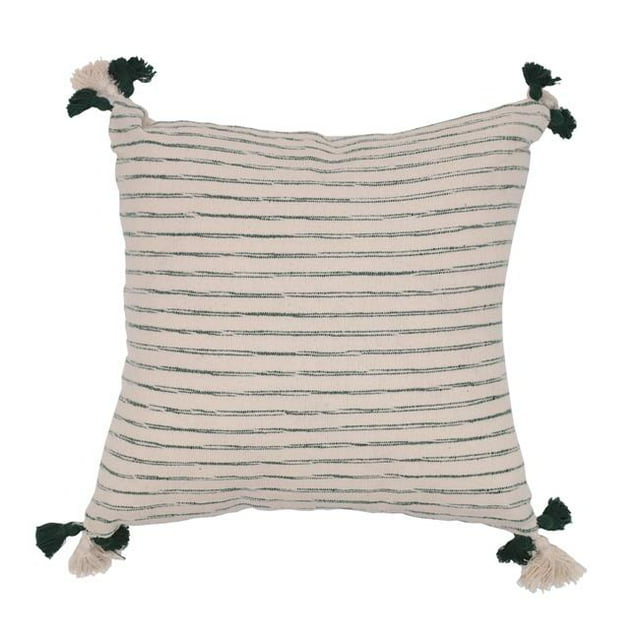Vickerman JB214016 16 x 16 Po. Coussin en Coton Rayé, Vert