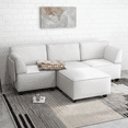 thumbnail image 3 of Mainstays 4-Piece Modular Sectional Sofa with Ottoman, Light Gray, 3 of 8