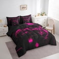 thumbnail image 3 of jejeloiu Console Gamer Gaming 7pcs Bedding Comforter Set,Cmodern Video Games Queen Bedding Sets,Pink Black Queen Sheet Sets For Boys Teens,Ultra Soft Home Decor Reversible, 3 of 8