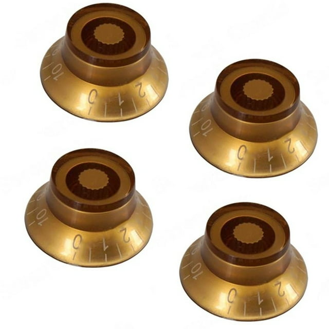 4 Pcs Bouton de Contrôle de Vitesse et Volume pour Guitare Électrique Marron