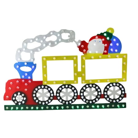Christmas Train Decoration Outside Northlight 12.25 in. Lighted LED Multi-Color Train Christmas Window Silhouette Decoration ()