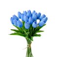 thumbnail image 1 of Tulipanes artificiales Mandy's, flores sintéticas de poliuretano de color azul claro, 20 unidades, 1 of 9