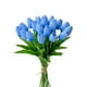 thumbnail image 1 of Tulipanes artificiales Mandy's, flores sintéticas de poliuretano de color azul claro, 20 unidades, 1 of 9