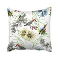 thumbnail image 1 of Funda de almohada ABPHQTO Acuarela Floral Colorida Con Flores Tropicales y Aves Exóticas 50x50 cm, 1 of 1